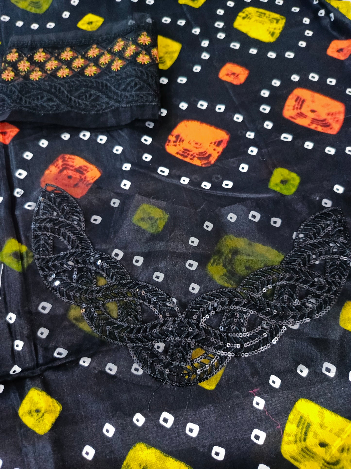 MARIA.B Black Chunri Lawn Embroidery Dress