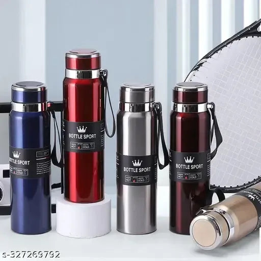 Imported Original 1000ml Stainless Steel Cold & Hot Water Bottle for Boys Girls & Kids , Sports & Gym | Thermos Flask (1 Liters)