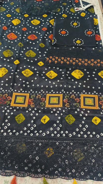 MARIA.B Black Chunri Lawn Embroidery Dress